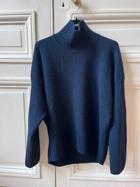 molli Navy Blue Wool Turtleneck Sweater Size L